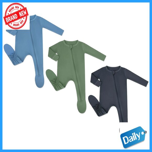 Rayon Bamboo Baby Footed Pajamas 2-Way Zipper Newborn-24 Months